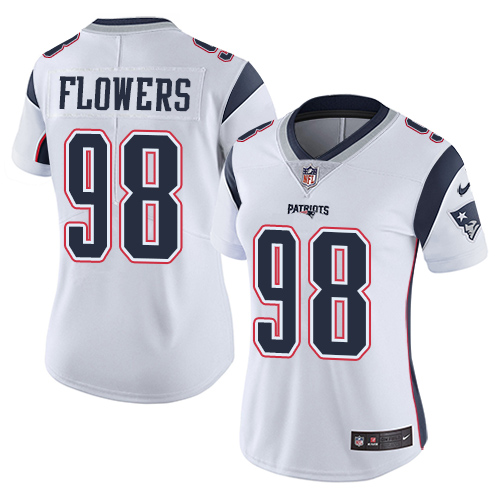 Nike Patriots #98 Trey Flowers White Women's Stitched NFL Vapor Untouchable Limited Jersey